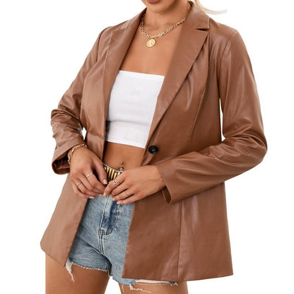 PU Motorrad Lederjacke Blazer Top Damen