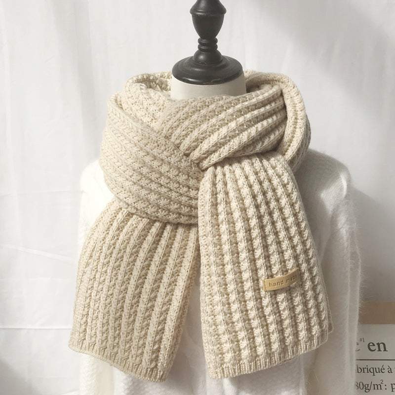 Unisex Wollschal – Langer Strickschal in Uni-Farben