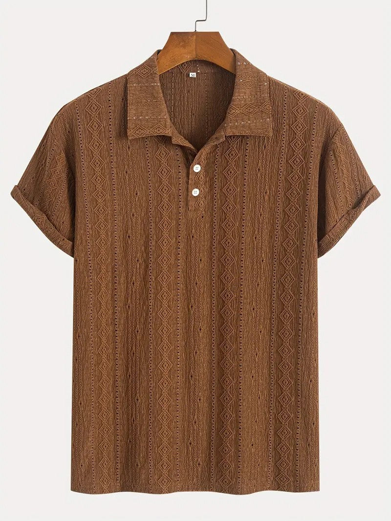 Herren Sommerhemd mit Hohldesign – Leicht, Atmungsaktiv & Kurzarm