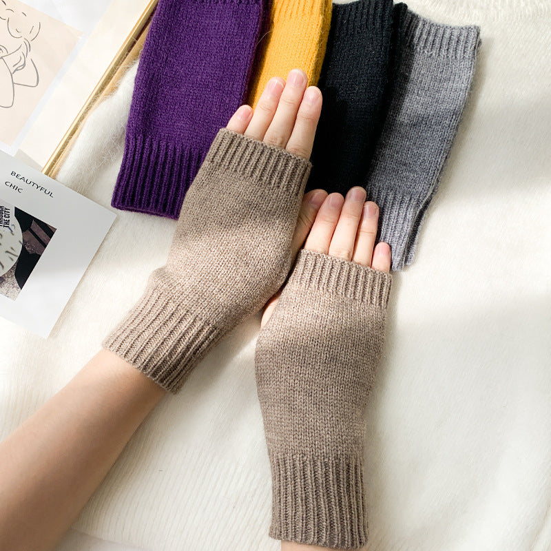 Frauen Stilvolle Hand Mädchen Arm Häkeln Stricken Hohl Warme Fingerlose Handschuhe
