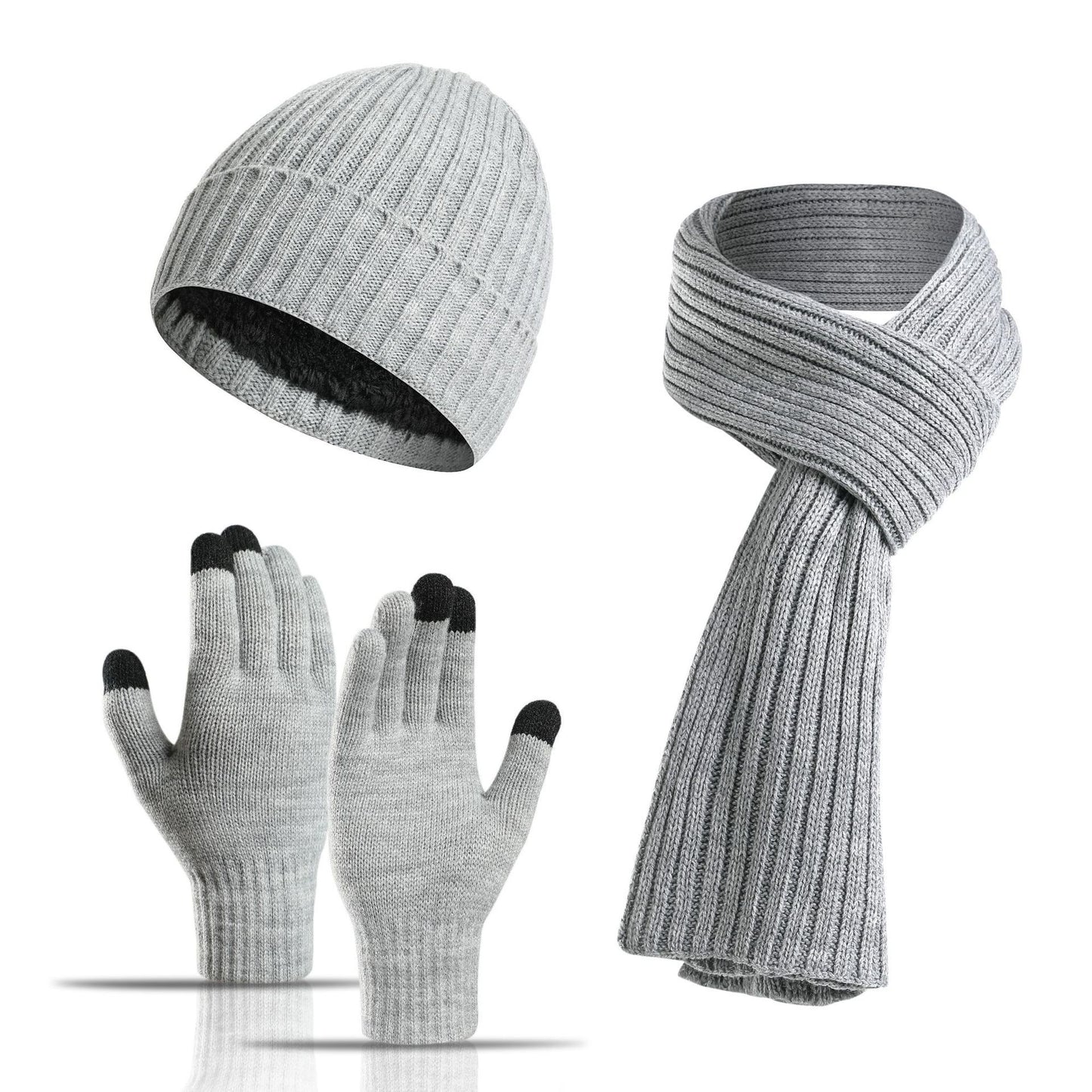 Winter Strick-Set 3-teilig – Mütze, Schal & Handschuhe, Unisex