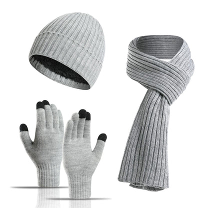 Winter Strick-Set 3-teilig – Mütze, Schal & Handschuhe, Unisex