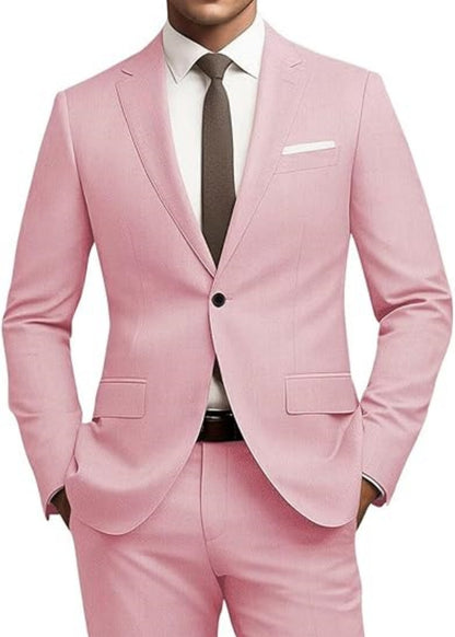Eleganter Herrenanzug im Slim Fit – 2-teiliges Set inkl. Krawatte