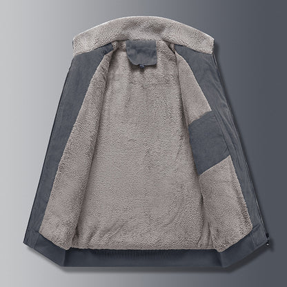 Locker geschnittene Herren-Steppjacke mit Baumwollfutter