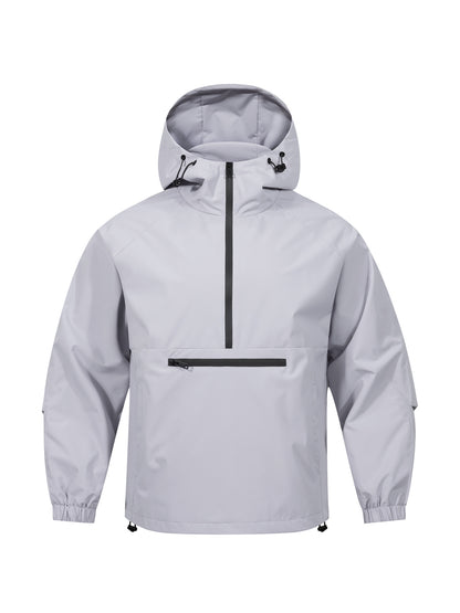 Herren Hoodie im koreanischen Stil – Lockerer Cord-Pullover mit Halbreißverschluss