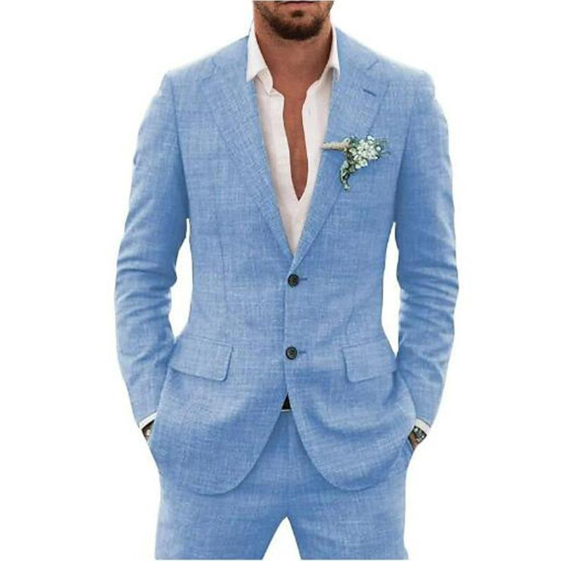 Herrenanzug Slim Fit – Leichter Anzug aus Leinenmischung für Hochzeit & Freizeit