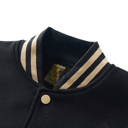 Herrenjacke im chinesischen Stil mit hochwertiger Stickerei – Schwarz