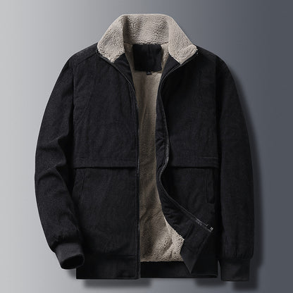 Locker geschnittene Herren-Steppjacke mit Baumwollfutter