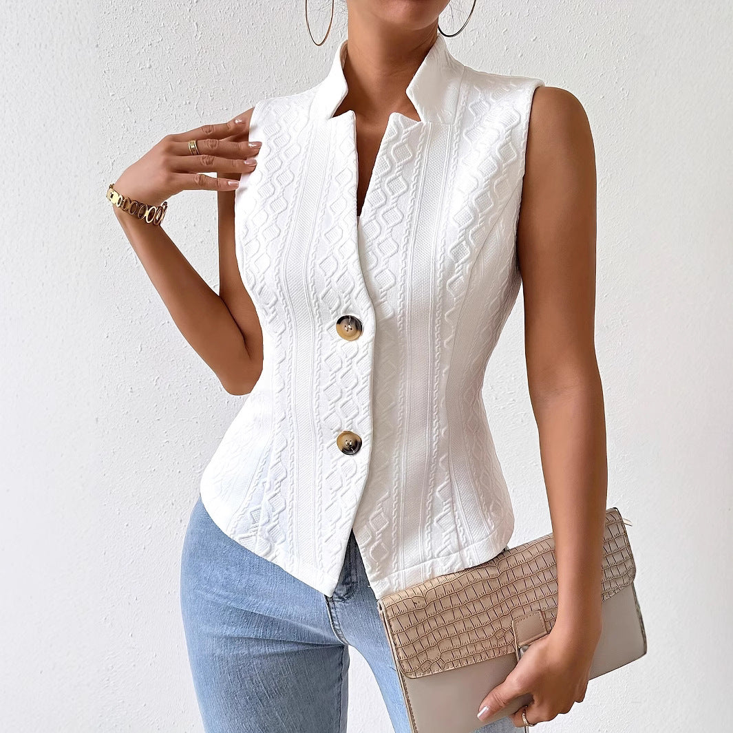 Ärmelloser Blazer mit Knopfweste für Damen