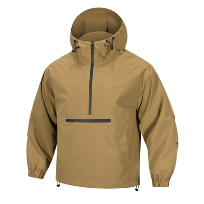 Herren Hoodie im koreanischen Stil – Lockerer Cord-Pullover mit Halbreißverschluss