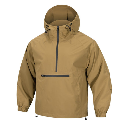 Herren Hoodie im koreanischen Stil – Lockerer Cord-Pullover mit Halbreißverschluss