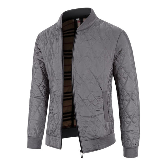 Herrenjacke mit Rautensteppung und Fleecefutter – Baumwollmix, gefüttert