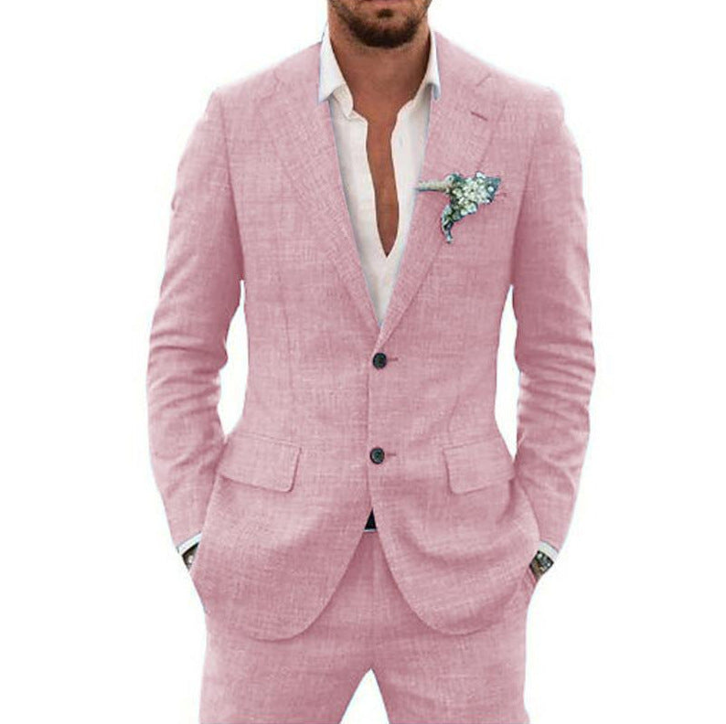 Herrenanzug Slim Fit – Leichter Anzug aus Leinenmischung für Hochzeit & Freizeit