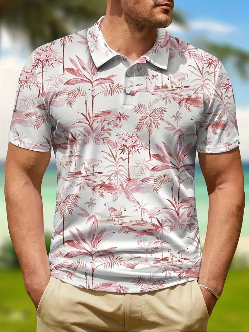 Herren Polo Shirt mit Print und Zipper-Details – Matteo (1+1 Gratis