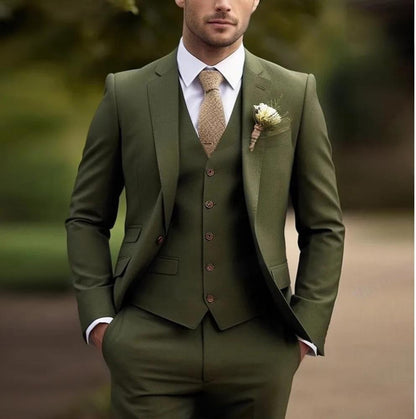 Dreiteiliger Herrenanzug – Slim Fit Anzug mit Weste für Business & Anlass