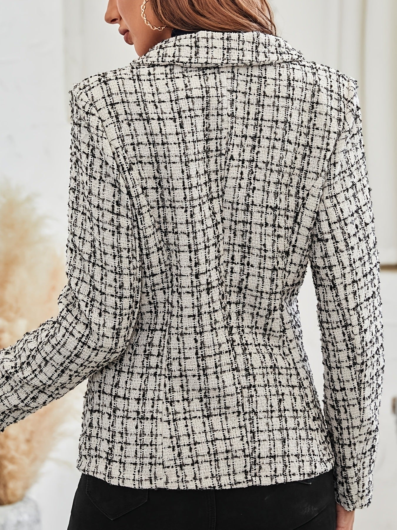 Blazer mit Karomuster Eleganter karierter Blazer mit zwei Knöpfen