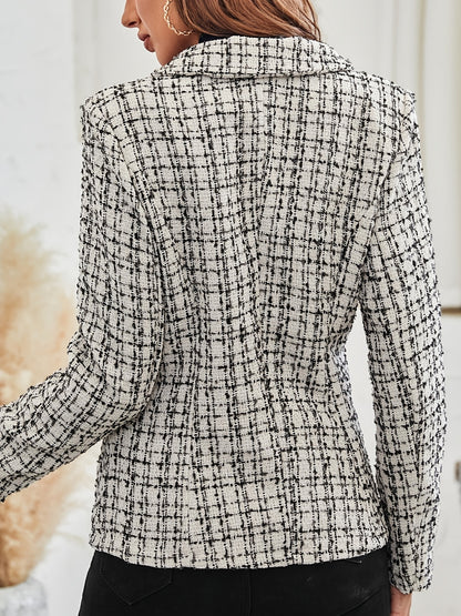 Blazer mit Karomuster Eleganter karierter Blazer mit zwei Knöpfen