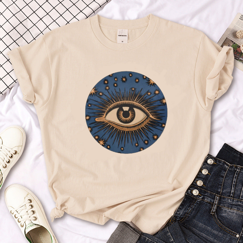 Hexe Triple Moon Gothic Sonne Tshirt Frauen Y2K T-Shirt weibliche Des