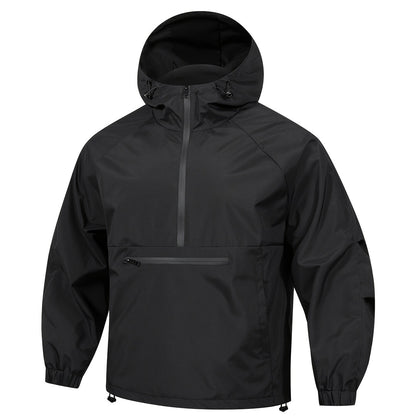 Herren Hoodie im koreanischen Stil – Lockerer Cord-Pullover mit Halbreißverschluss