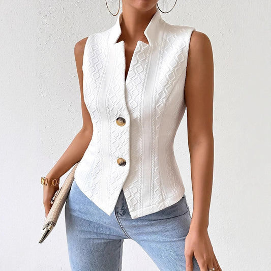 Ärmelloser Blazer mit Knopfweste für Damen