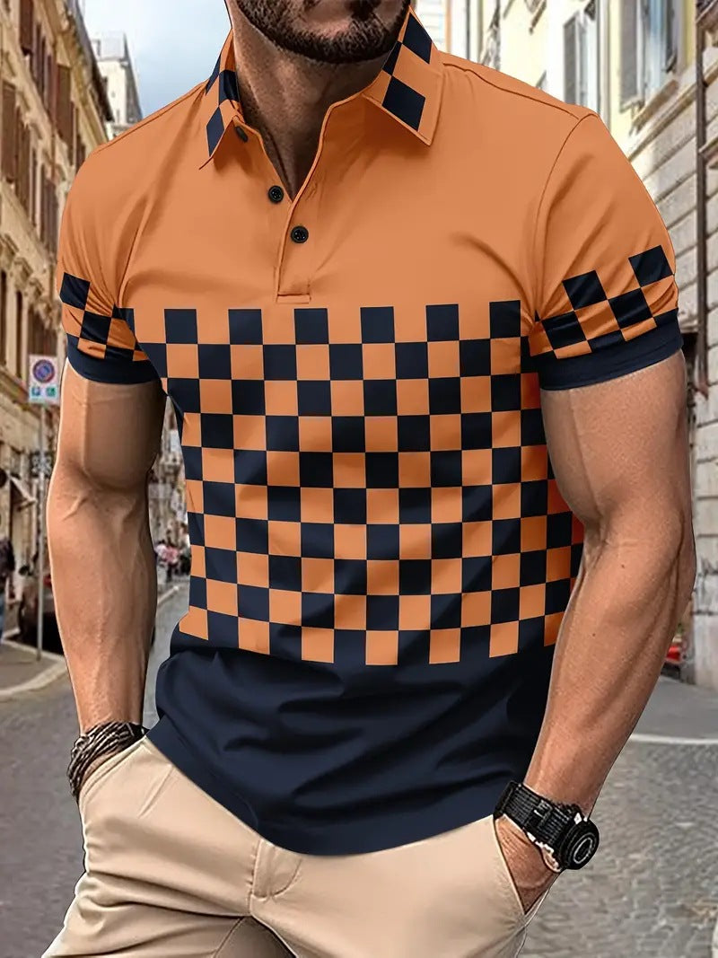 Herren Polo Shirt mit Print und Zipper-Details – Matteo (1+1 Gratis