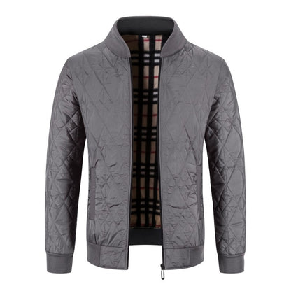 Herrenjacke mit Rautensteppung und Fleecefutter – Baumwollmix, gefüttert