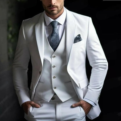 Dreiteiliger Herrenanzug – Slim Fit Anzug mit Weste für Business & Anlass