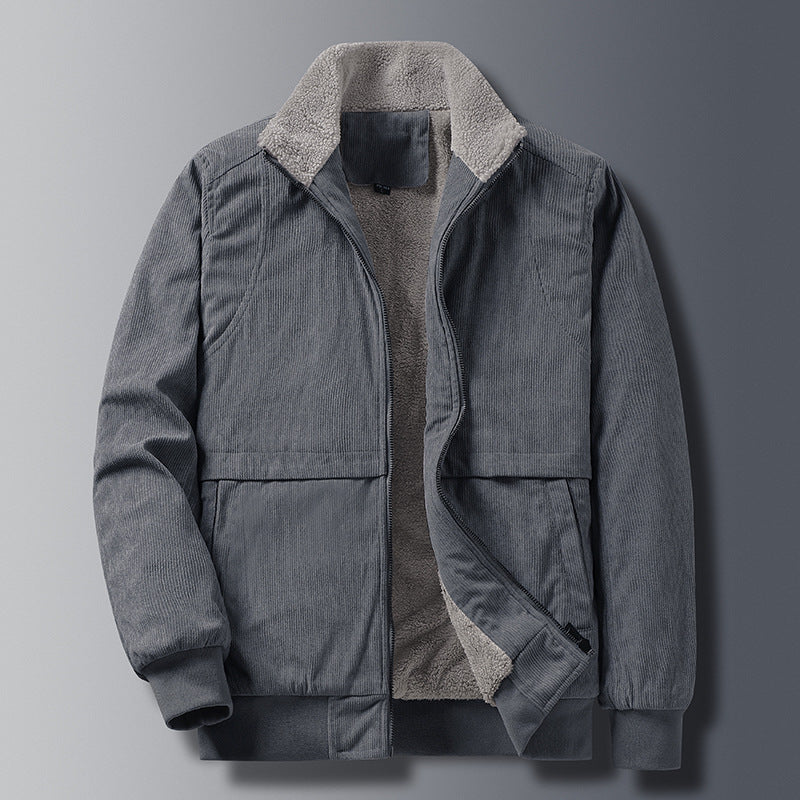 Locker geschnittene Herren-Steppjacke mit Baumwollfutter