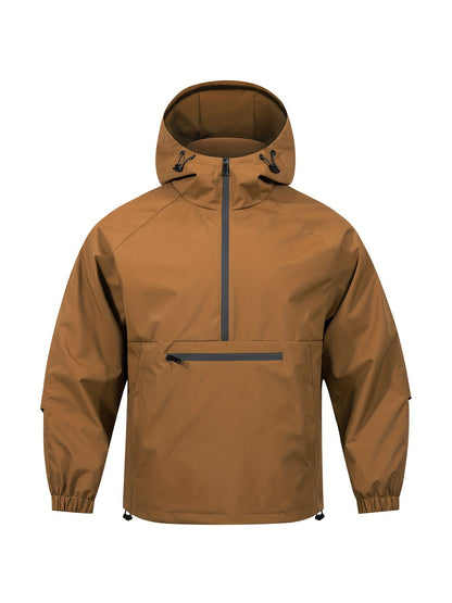 Herren Hoodie im koreanischen Stil – Lockerer Cord-Pullover mit Halbreißverschluss
