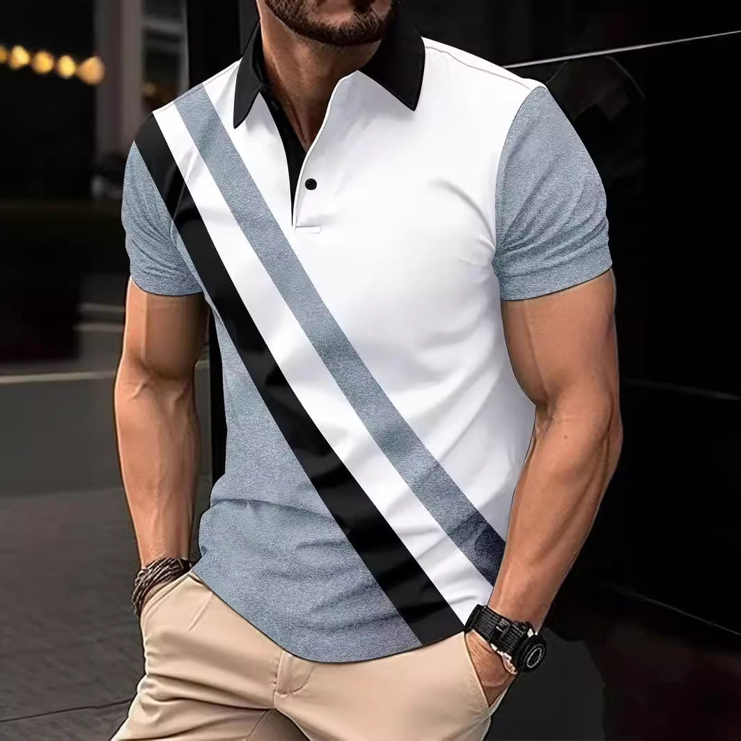 Herren Polo Shirt mit Print und Zipper-Details – Matteo (1+1 Gratis