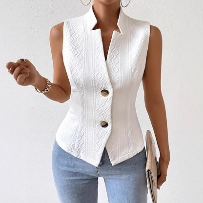 Ärmelloser Blazer mit Knopfweste für Damen