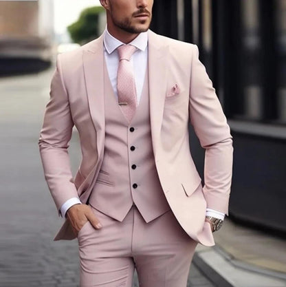 Dreiteiliger Herrenanzug – Slim Fit Anzug mit Weste für Business & Anlass