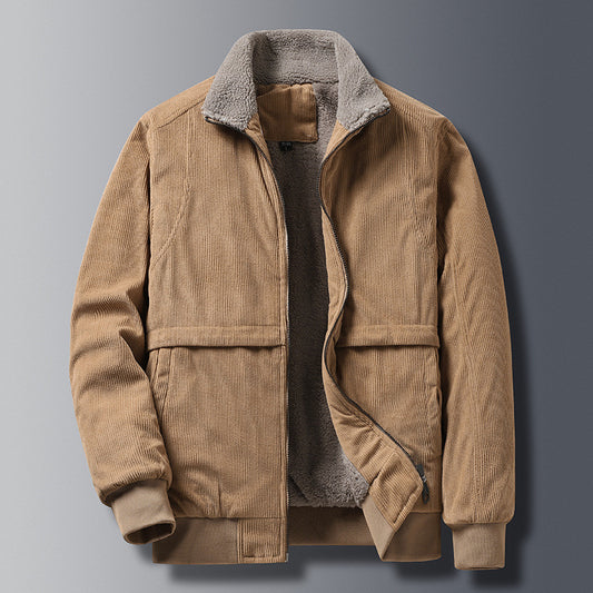 Locker geschnittene Herren-Steppjacke mit Baumwollfutter