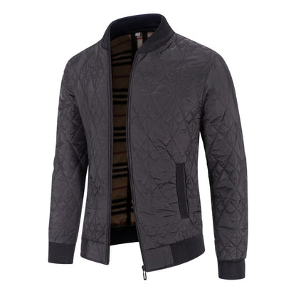 Herrenjacke mit Rautensteppung und Fleecefutter – Baumwollmix, gefüttert