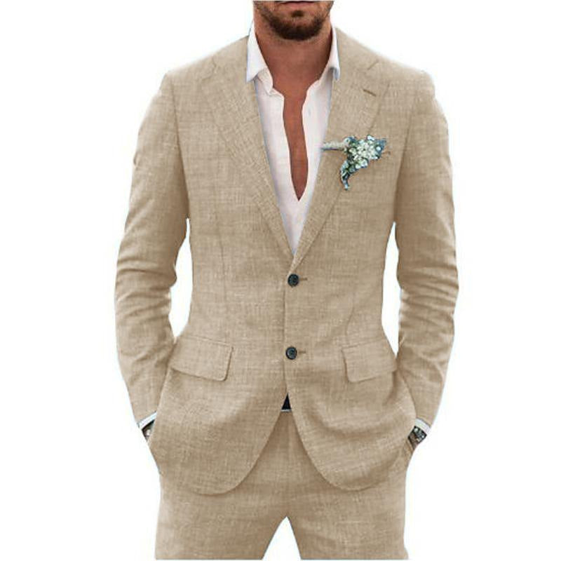Herrenanzug Slim Fit – Leichter Anzug aus Leinenmischung für Hochzeit & Freizeit