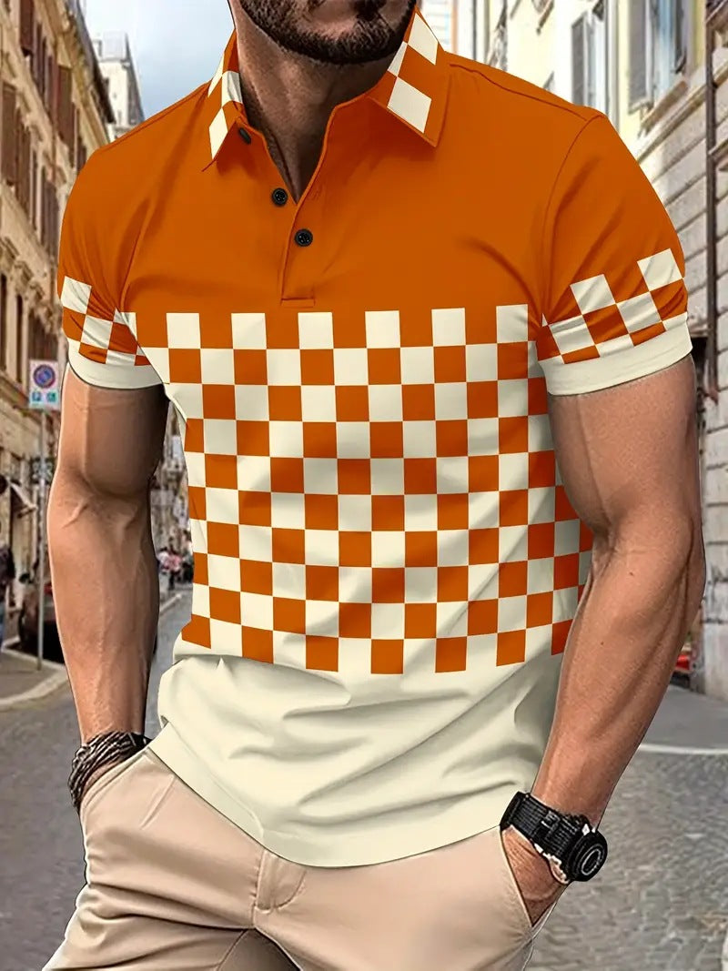 Herren Polo Shirt mit Print und Zipper-Details – Matteo (1+1 Gratis