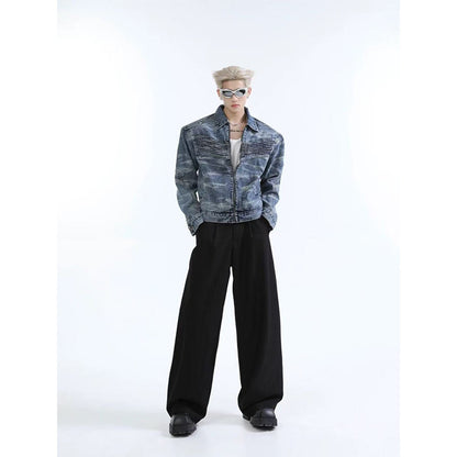 Herren Vintage-Jeansjacke im 3D-Schnitt – Gewaschener Denim-Look