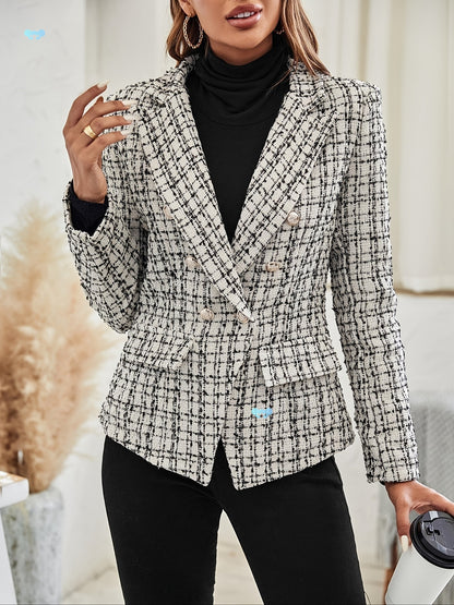 Blazer mit Karomuster Eleganter karierter Blazer mit zwei Knöpfen