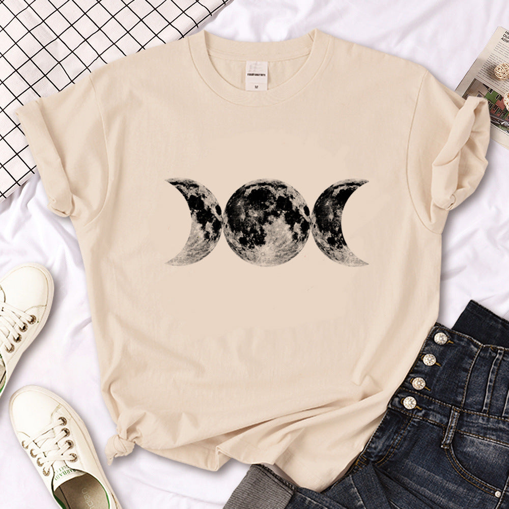 Hexe Triple Moon Gothic Sonne Tshirt Frauen Y2K T-Shirt weibliche Des