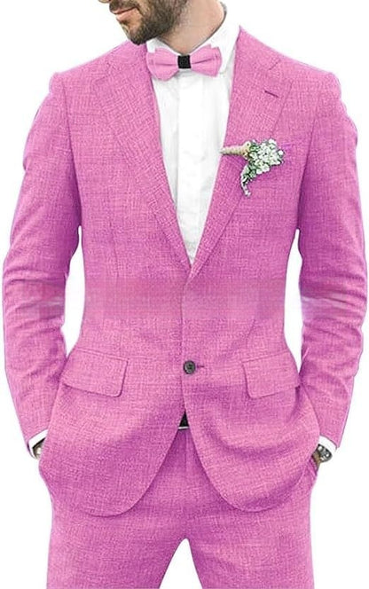 Herrenanzug Slim Fit – Leichter Anzug aus Leinenmischung für Hochzeit & Freizeit