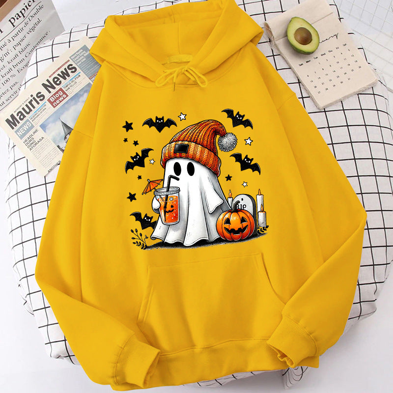 Halloween Geist Kürbis Fledermaus Hoodies Für Frauen Mode Mit Kapuze
