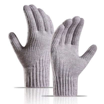 Winter-Fleece-gefütterte, gepolsterte, warmhaltende Strickhandschuhe für Damen