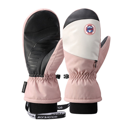 Snowboardhandschuhe für Damen, winddicht und kältebeständig, Touchscreen, mit Fleece gefüttert, verdickt