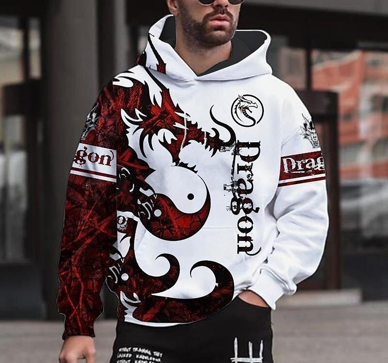 Herren 3D Hoodie Frühling – Moderner Kapuzenpullover für Freizeit & Streetwear