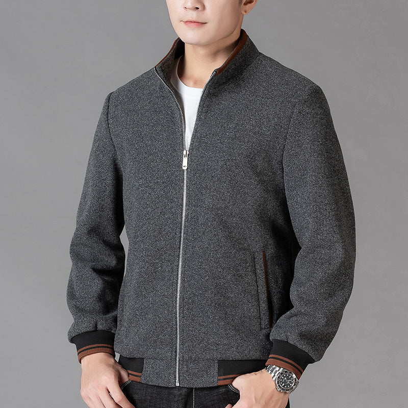 Herren Wollfleece-Jacke – Sportlicher Herbstmantel mit Taschen