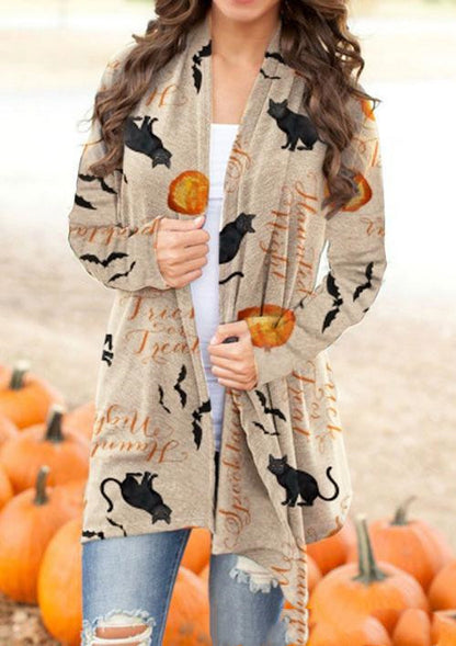 Halloween Digitaldruck Lässige Strickjacke Jacke Damen