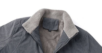 Locker geschnittene Herren-Steppjacke mit Baumwollfutter