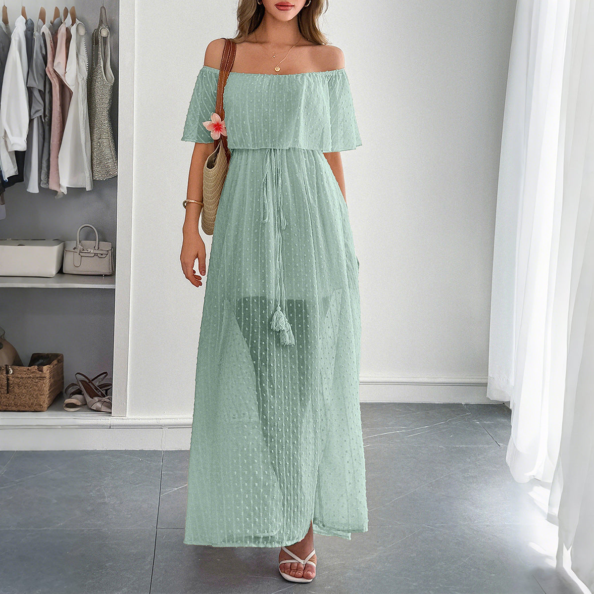 Elegantes Tube Top Korsett Kurzarm Damenkleid