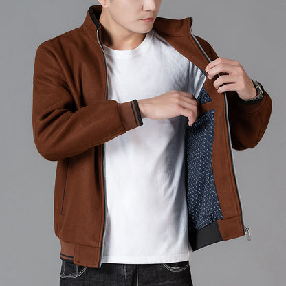 Herren Wollfleece-Jacke – Sportlicher Herbstmantel mit Taschen