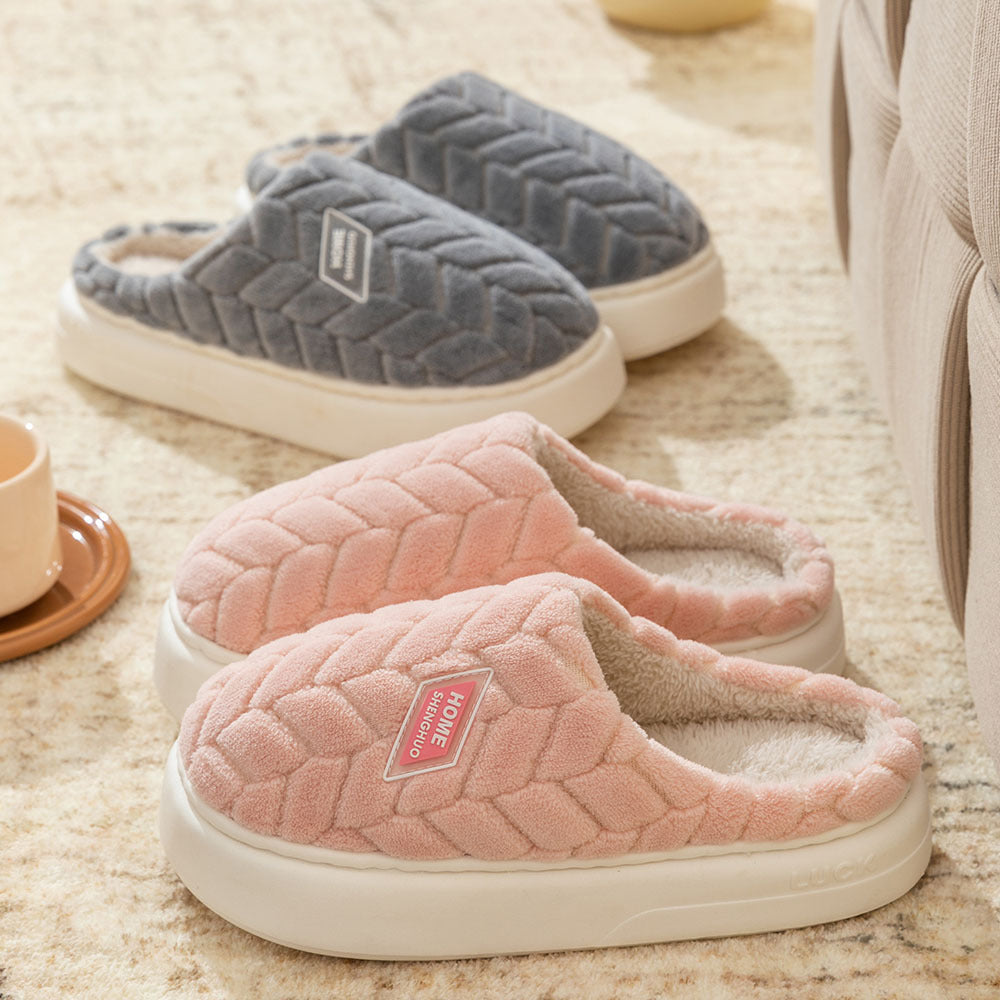 Neue rutschfeste Plüsch-Hausschuhe mit dicken Sohlen für Paare, warme Winter-Hausschuhe für Zuhause, Innen-Fleece-Schuhe für Damen und Herren